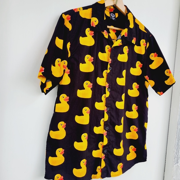 NEFF Trippy Rubber Duck Poolside Button Party Shirt Cruise Jeep Mens Size small - Picture 2 of 8